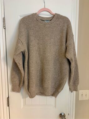 Knitworks 100% New Zealand wool Men's Crewneck Sweater in Taupe size XL